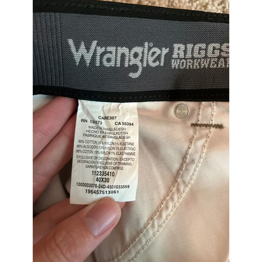 Wrangler Riggs Workwear Mens Pants 40x30 Ripstop Reinforced Knee Reflect Utility